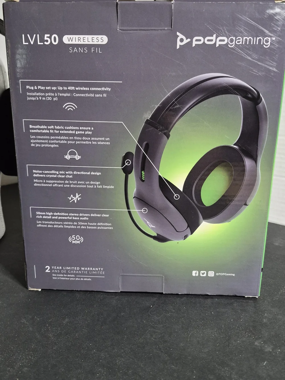 PDP Gaming LVL50 Wireless Headset for Xbox One - Black